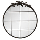 Wandspiegel 81 cm rond zwart ijzer