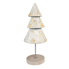 Christmas Decoration Figurine Christmas Tree 32 cm White Metal
