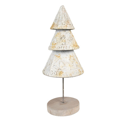 Christmas Decoration Figurine Christmas Tree 32 cm White Metal