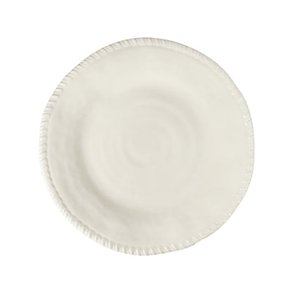 Cream melamine dinner plate with rope edge 28x28x2.5cm