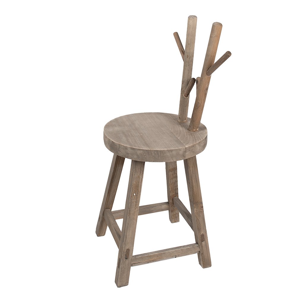 Plantentafel 30x30x70 cm Bruin Hout Gewei Kruk