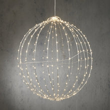 Christmas Lights Ball With Classic White LED Lights Silver