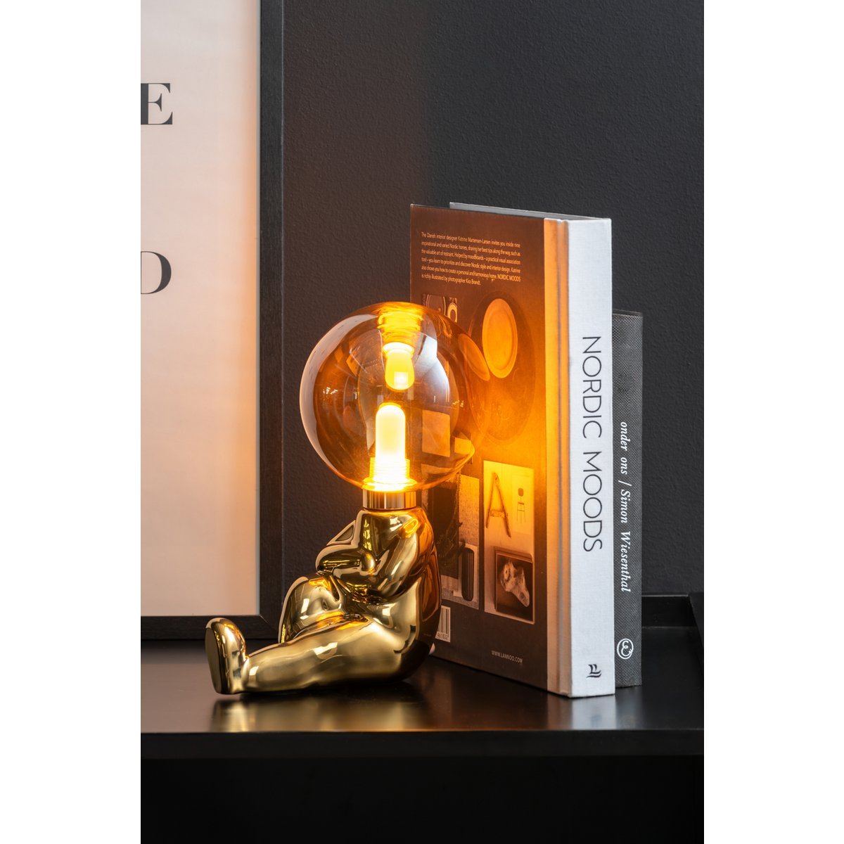 Tafellamp keramiek goud 12x17x23 cm
