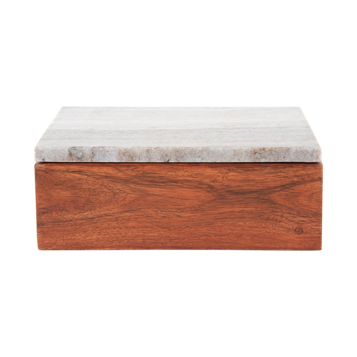 Opbergdoos acacia 20x15x8 cm marmeren deksel
