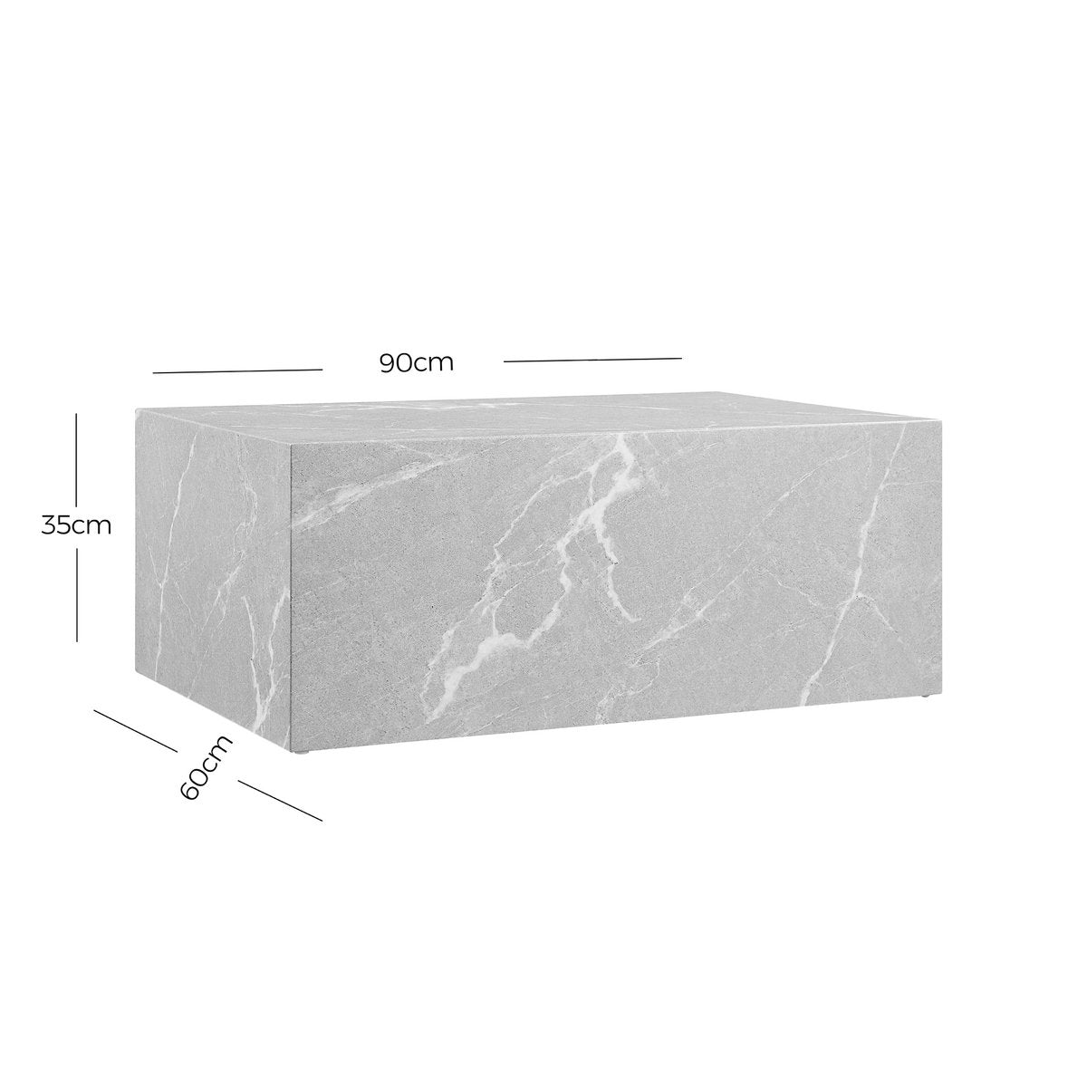 Coffee table grey 90x60 cm