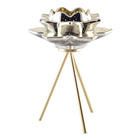 Bloemkandelaar 12.5x12.5x17.5 cm goud glas metaal