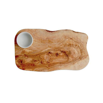 Burgerbord 30-34 cm met schaal hout