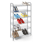 Schoenenrek 6 etages 64x23x104 cm zilver