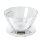 Keukenweegschaal digitaal met kom 2.5L 5kg polypropyleen wit
