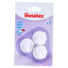 Metaltex Adhesive Hooks 3 Pieces White