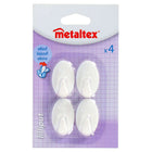 Metaltex Oval Adhesive Hooks Small 4 Pieces White