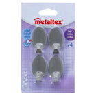 Metaltex Oval Self-Adhesive Hooks Small 4 Pieces Stainless Steel