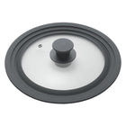 Pannendeksel 20 cm glas siliconen zwart