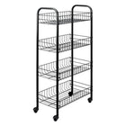 Opbergtrolley 4 manden 41x23x84 cm zwart