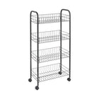 Trolley met 4 manden 41x23x84 cm mat zwart metaal
