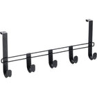 Deurkapstok 5 haken 38x6x15 cm zwart