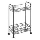 Keukentrolley 23x41x63 cm zwart met flessenhouder