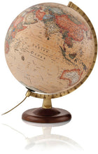 Globe 30 cm walnoothouten voet verlichting