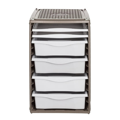 Bama Ri,Ordino Opbergsysteem 34X41X53 Cm Taupe/Wit