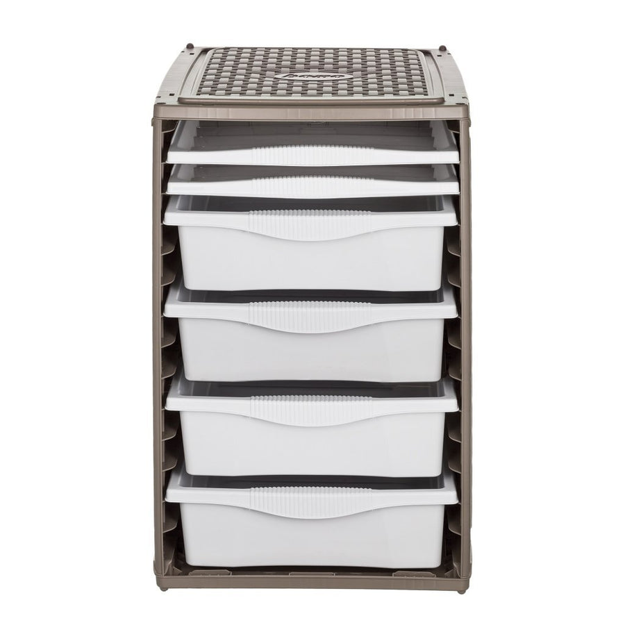 Bama Ri,Ordino Opbergsysteem 34X41X53 Cm Taupe/Wit
