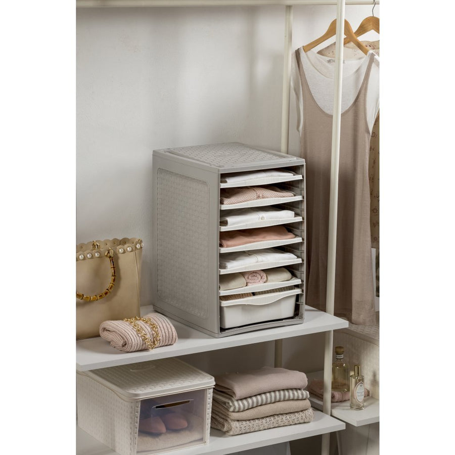 Bama Ri,Ordino Opbergsysteem 34X41X53 Cm Taupe/Wit