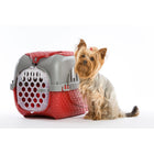 Transportbox huisdier 59x38x37 cm rood/zilver