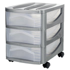 Bama Big Hobby Drawer System with 3 Drawers 30X30X40 cm Silver/White