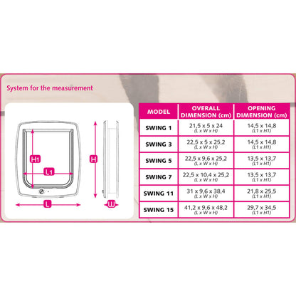 Ferplast Huisdierenluik Swing 15T Handmatig 4 Standen Wit