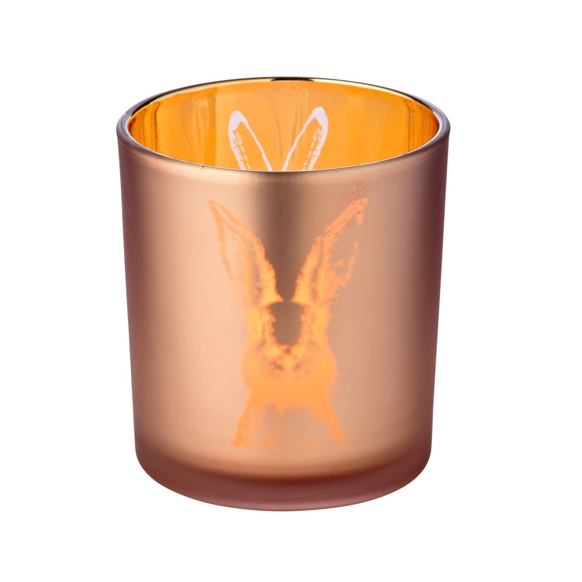Theelichtjes konijn glas 2 stuks groen roze 8 cm