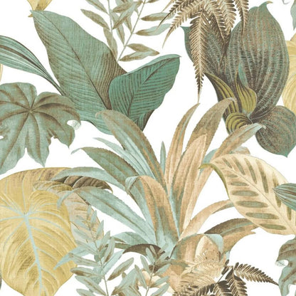 Noordwand Behang Topchic Big Leaves Groen En Beige green and beige
