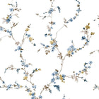 Noordwand Behang Blooming Garden 6 Floral Strands Wit En Blauw