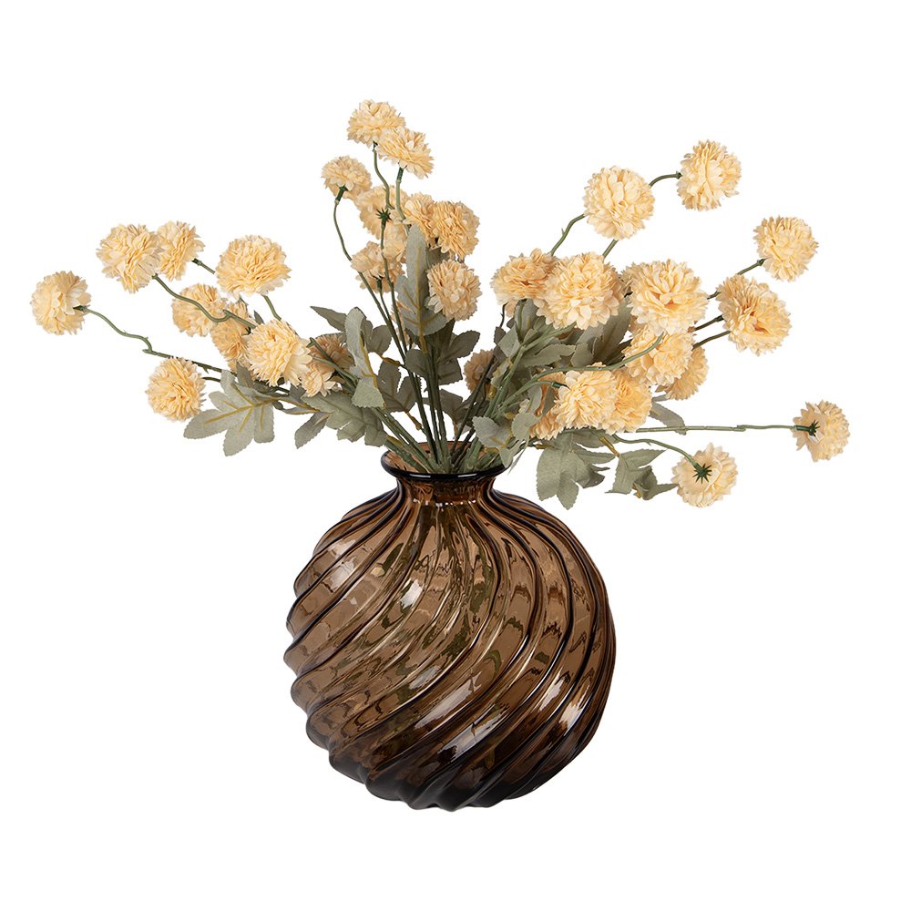 Vaas Ø 24x25 cm Bruin Glas