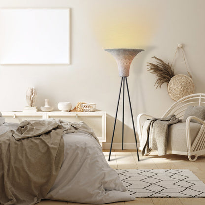 Staande lamp palmblad naturel zwart 152 cm