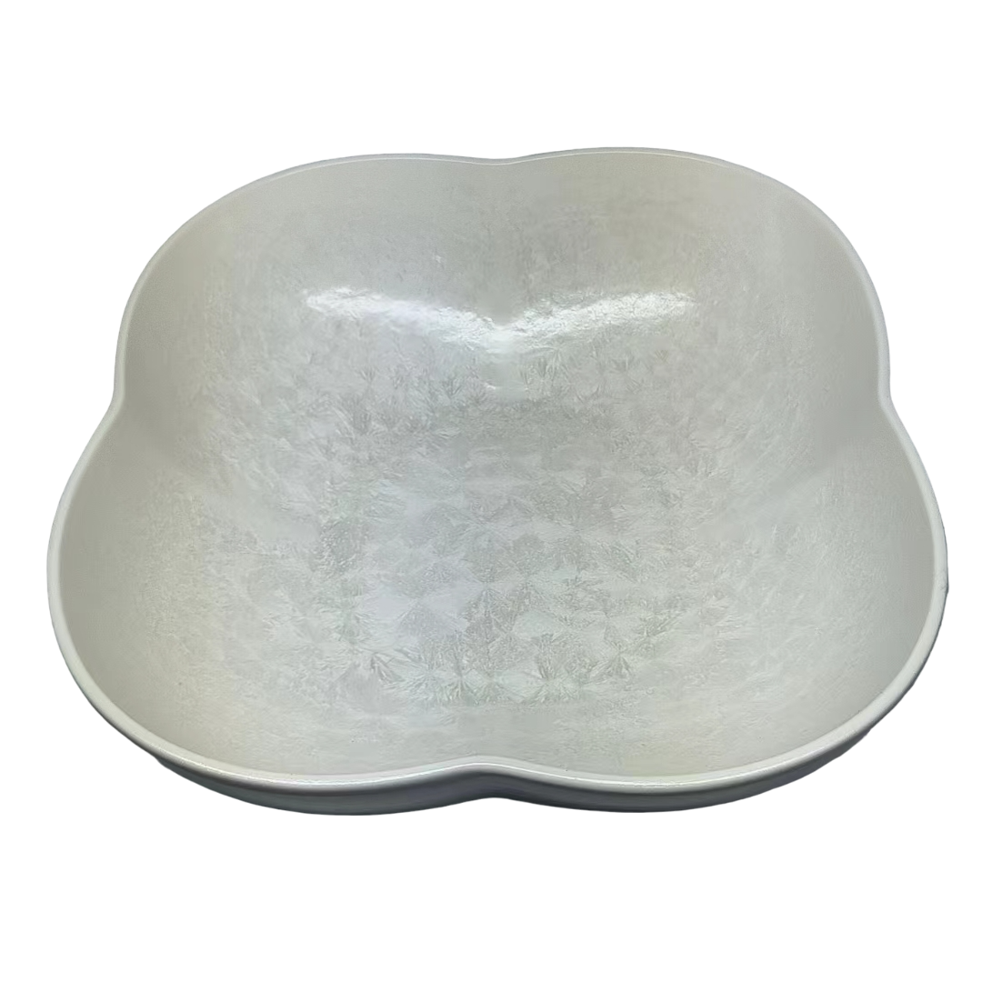 Saladekom 25,5 cm wit porselein bloemvorm