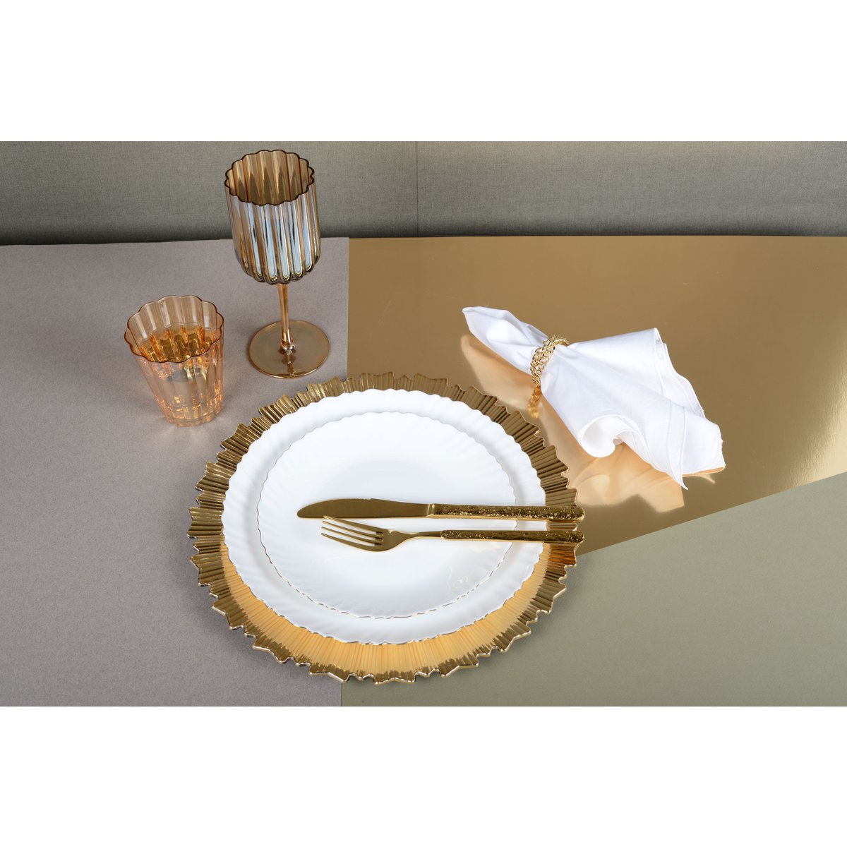 Waterglazen set van 6 verguld