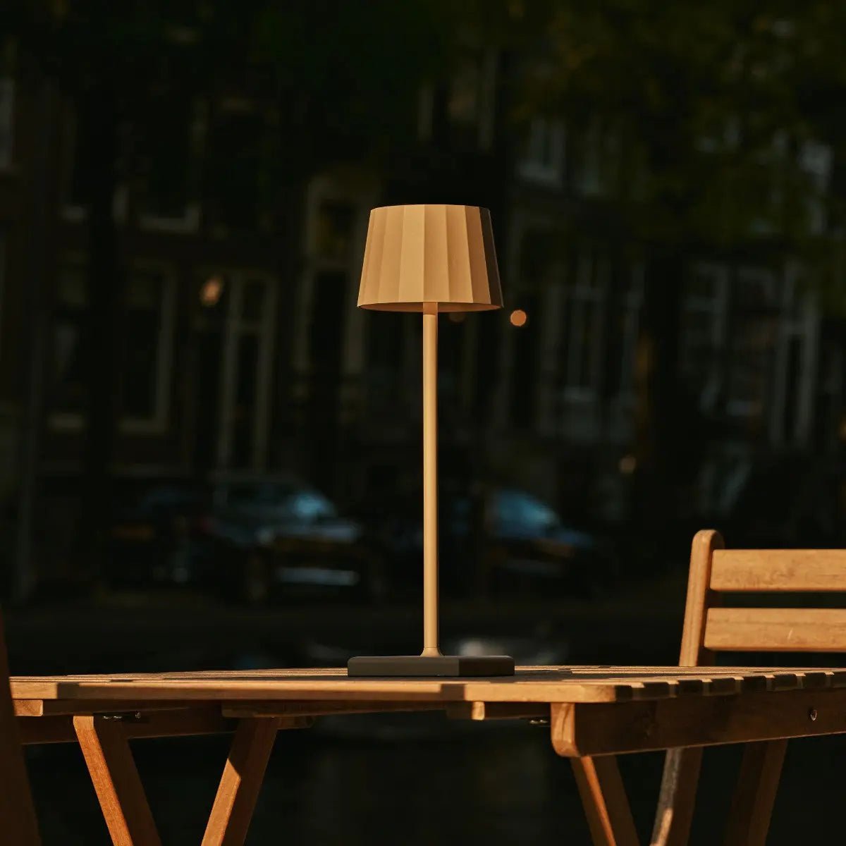 Tafellamp oplaadbaar 10 cm Ø 38 cm bruin IP54