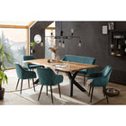 Eettafel 220x110 cm massief acaciahout met 6 stoelen