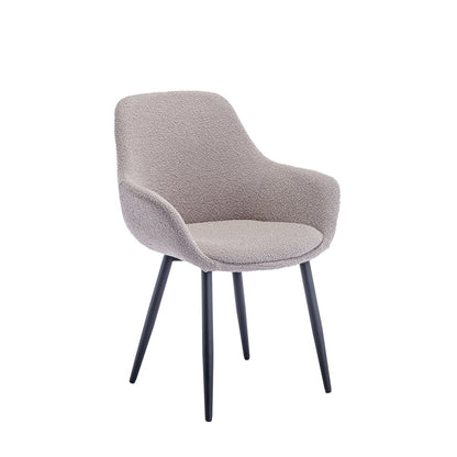Fauteuil bouclé taupe set van 2