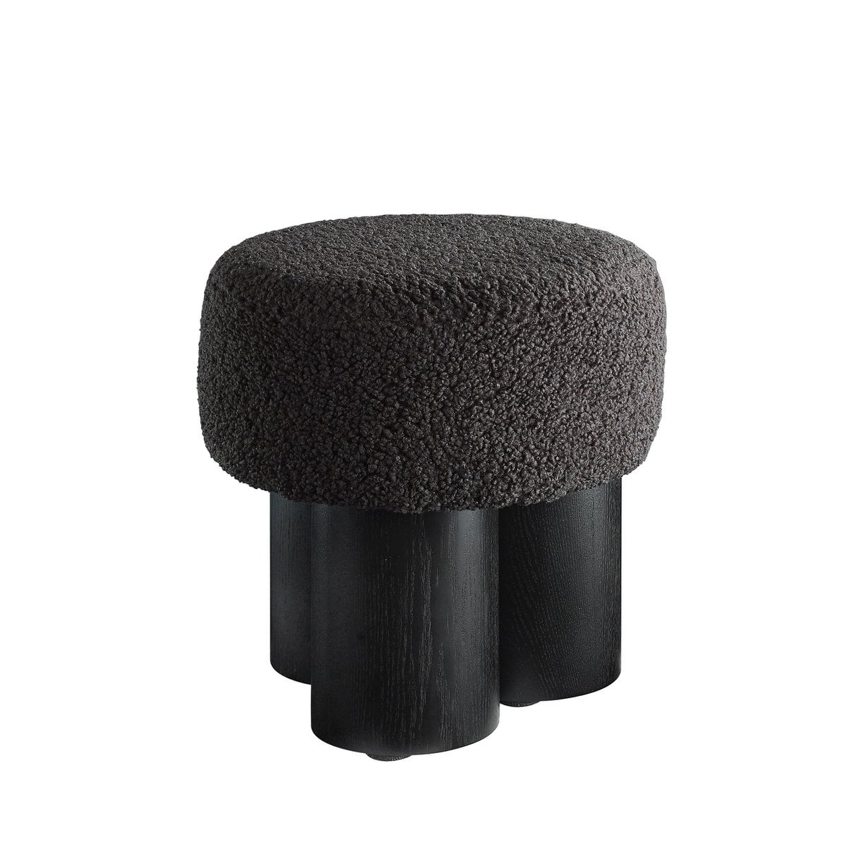 Pouf Ø 50 cm black/grey