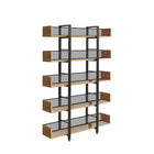 Plank 5 open vakken naturel zwart MDF metaal