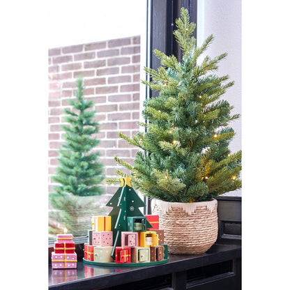Adventskalender groen MDF 30x27.5 cm