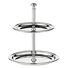 EDZARD 2-tier etagere, round, wire edge, elegantly silver-plated, tarnish-resistant, height 16 cm