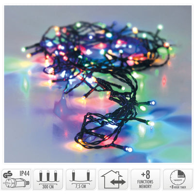 Kerstverlichting 3m 40 led multicolor timer