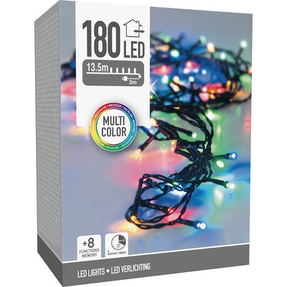 Kerstverlichting 180 Led- 13.5M - Multicolor - Timer - Lichtfuncties - Geheugen - Buiten