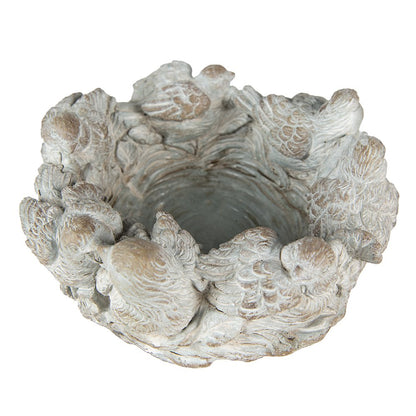 Bloempot Ø 27x12 cm Grijs Steen Plantenpot