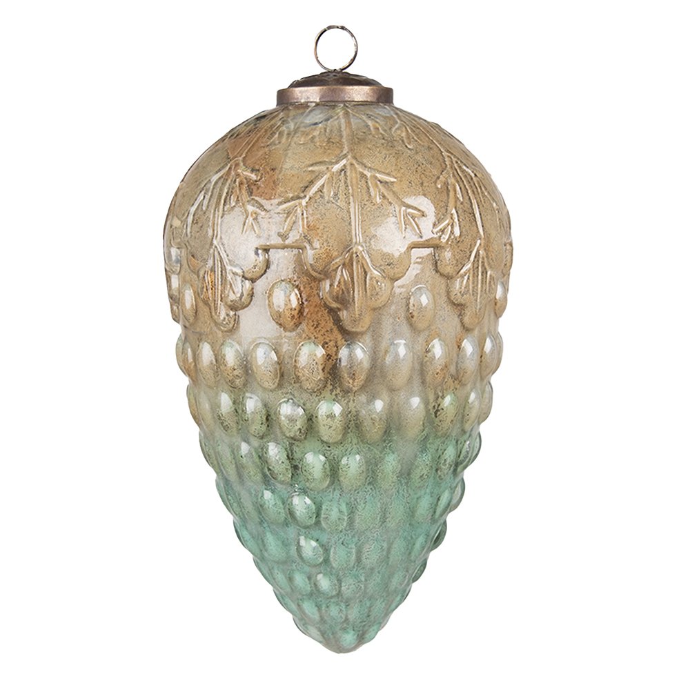 Kerstbal XL 11 cm turquoise glas