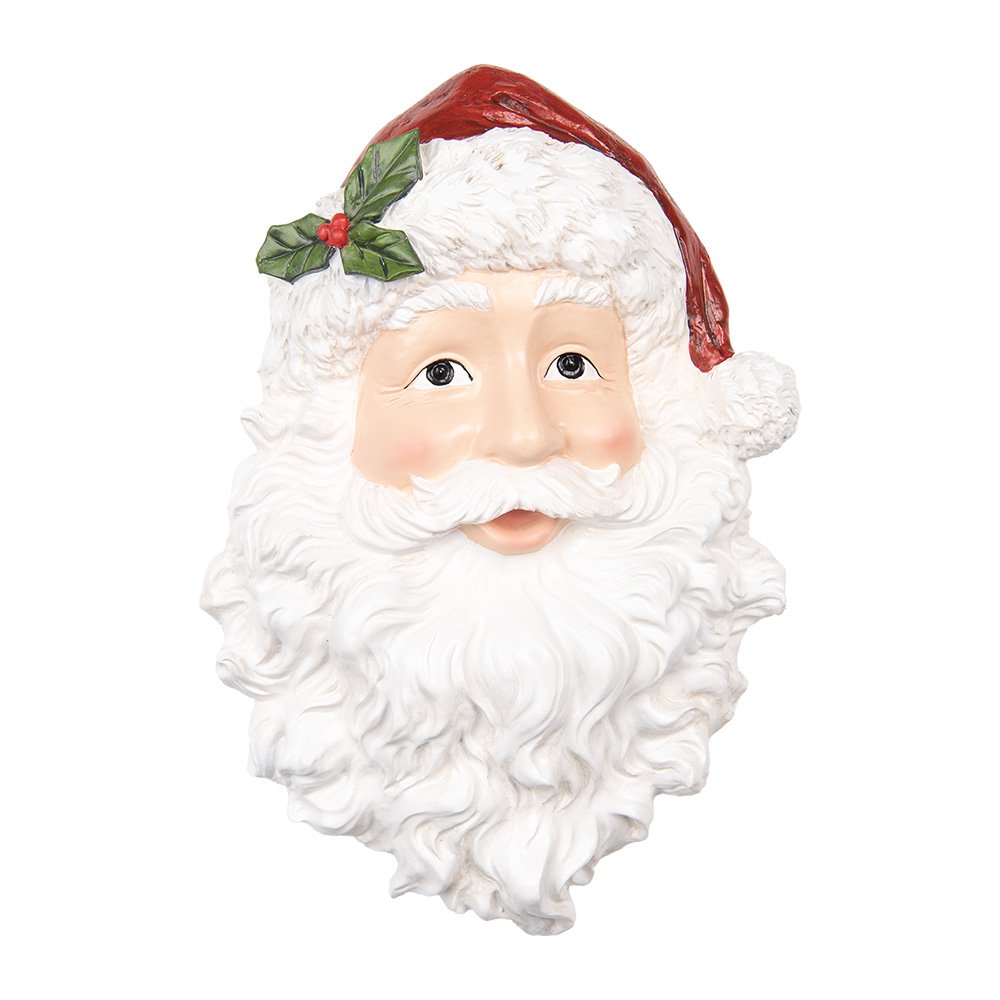 Wanddecoratie Kerstman 32x9x45 cm wit rood