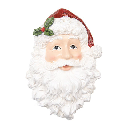Wanddecoratie Kerstman 32x9x45 cm wit rood