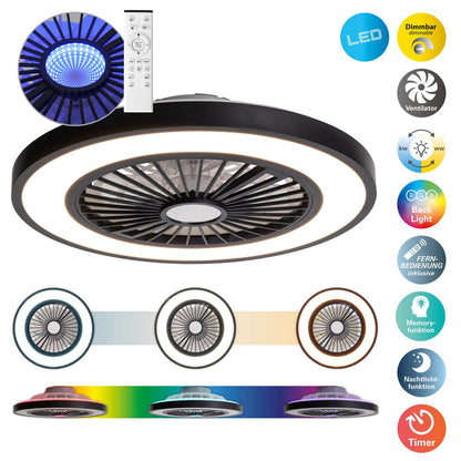 Plafondlamp met ventilator 54 cm metaal plastic