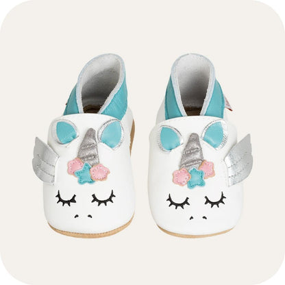 Soft leather baby booties Unicorn